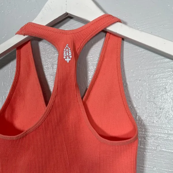 Free People Movement Women XS Orange Pink Free Throw Crop Top Ribbed Athleisure - Image 5