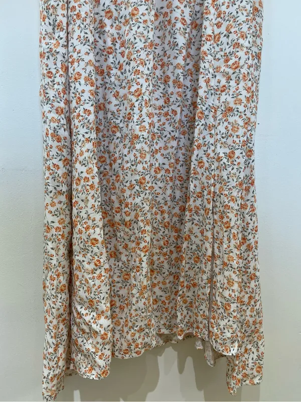 EVER NEW CURVE Plus Size Floral Midi Dress 18 Puff Sleeve Side Slit Smocked Back - Image 5