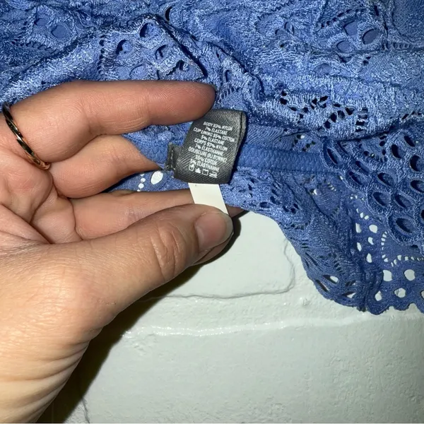 Aerie Lace Pullover Wireless Lined Bralette in Blue - Image 7