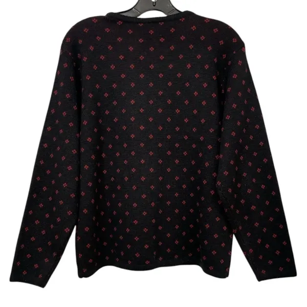 VTG Crystal-Kobe Floral Cardigan Sweater Womens Small Black Autumn Cottagecore - Image 4