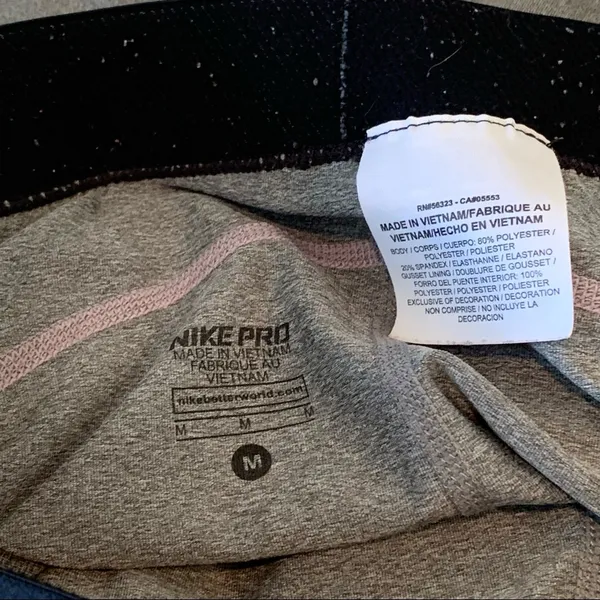 Nike Pro Gray Grey Spandex Shorts Medium M 3” - Image 5