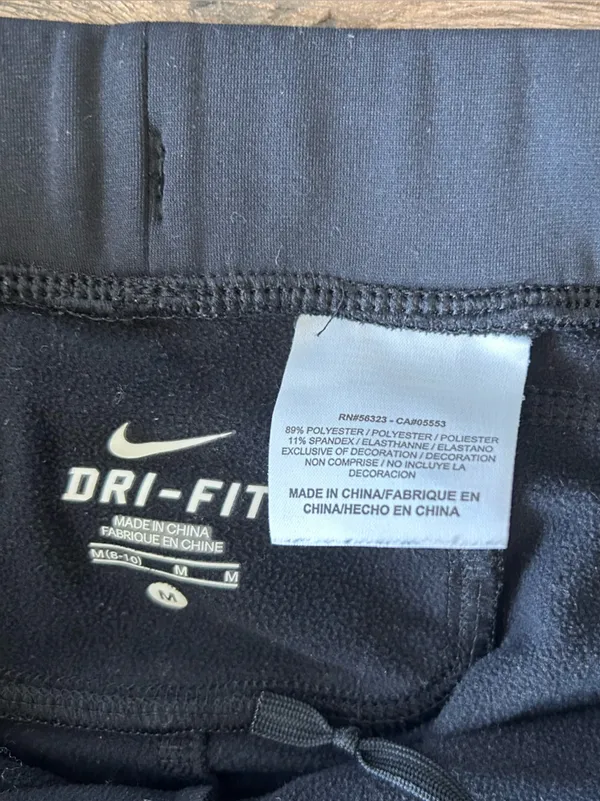 Nike|Black Dri-FIT Fleece-Lined Athletic Leggings with Small Logo sz M - Image 5