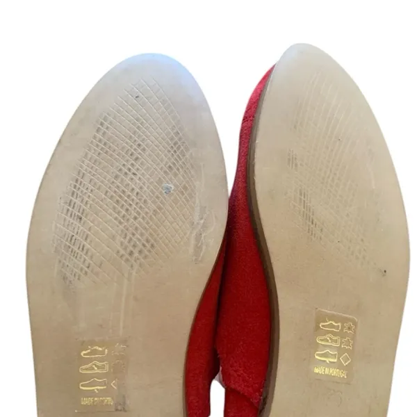 Seaside Red Suede Woman’s Scalloped Slip On Flat Shoes Size US … - Image 9