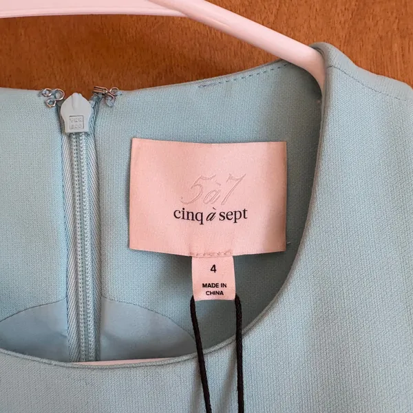 Cinq Sept Windsor Dress Aqua Blue Sleeveless‎ Tie Waist Cocktail Size 4 - Image 7