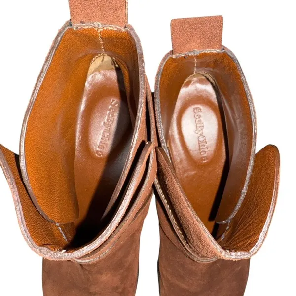 See by Chloé Lyna Suede Ankle Boots Brown Gold Buckle Women’s Size 40.5(US 10.5) - Image 10