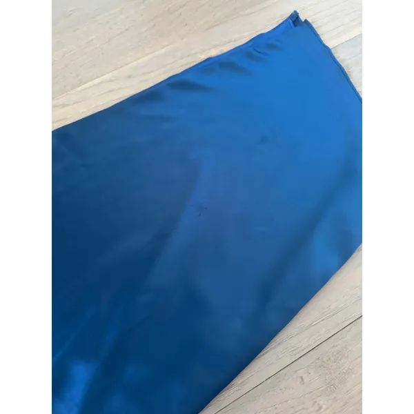 Lulus Blue Satin Halter Asymmetrical Midi Dress Size S - Image 5