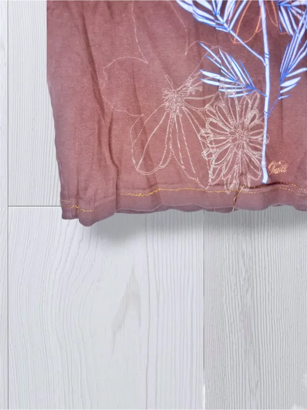 O'NEILL Women’s Vintage Y2K Graphic Tank Top Mauve Plum Dusty Rose Floral Palm - Image 7