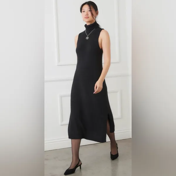 Karen Kane Black Sleeveless ribbed turtleneck Dress. Size Small. NWT. - Image 2