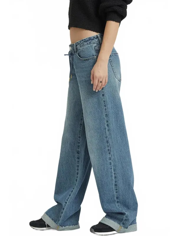 Pacsun Casey Low Rise Baggy Jeans Drawstring Medium Indigo NWT Clementine 26 - Image 5