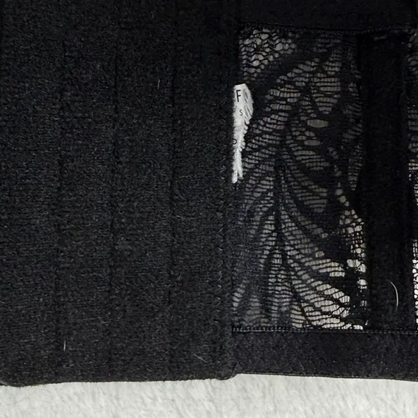 Black Floral Lace Longline Bralette‎ V-Neck Adjustable Straps Size Small READ - Image 3