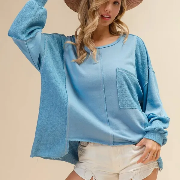 BiBi Oversized Pocket‎ Front Sweatshirt Size L - Image 6