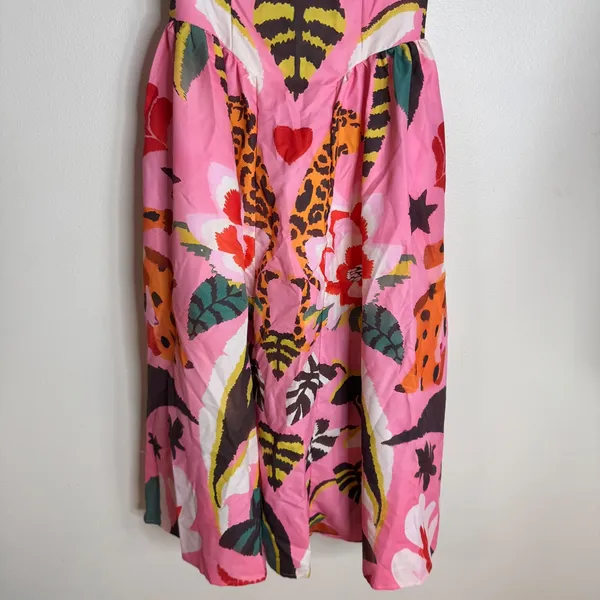 Nice To Meet You Women's Tropical Animal Print Midi Dress Pink Medium - Image 3