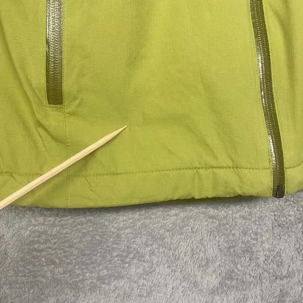 Lands End Jacket Womens Small Green Aqua‎ Check Nylon Hooded Full Zip Outdoor - Image 2