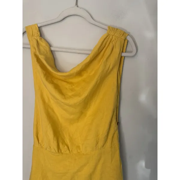 Free People Women’s A Little Extra Mini Dress Sz S Yellow Open Back S NWT $68 - Image 13