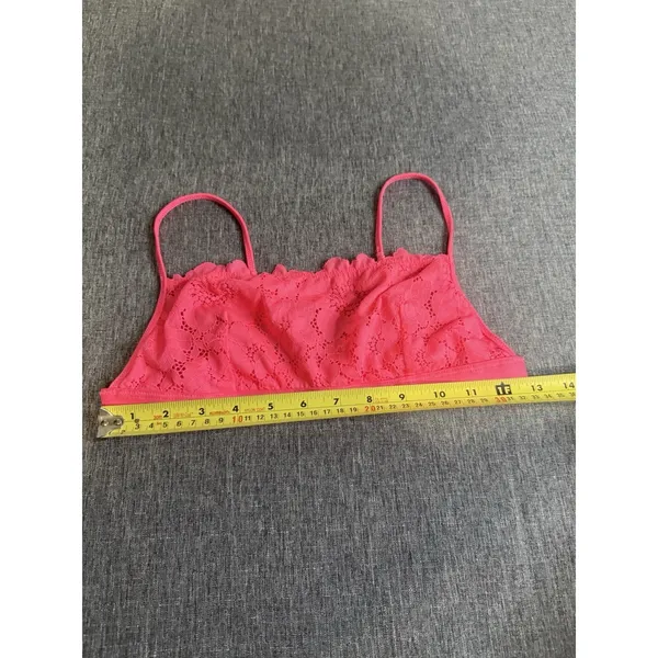 Aerie Bright Pink Floral Lace Bralette Women's Sz M Festival Romance Concert - Image 4