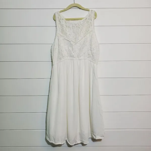 Abercrombie & Fitch‎ White Lace Babydoll Dress. Size M - Image 2