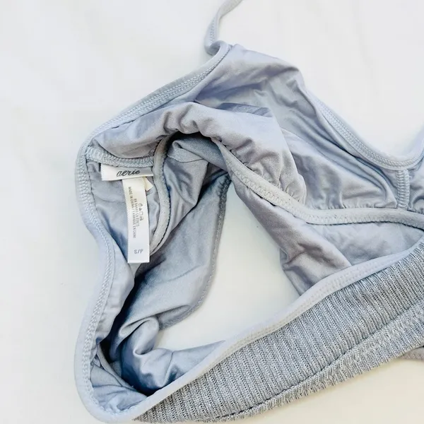 Aerie Real Obsessed Halter Bralette - Metallic/Silver - S - Image 14