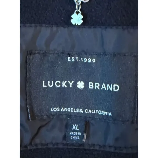 Lucky Brand Jacket Size XL Black Diamond Quilted Insulated Coat Zip Snap Front(6 - Image 6