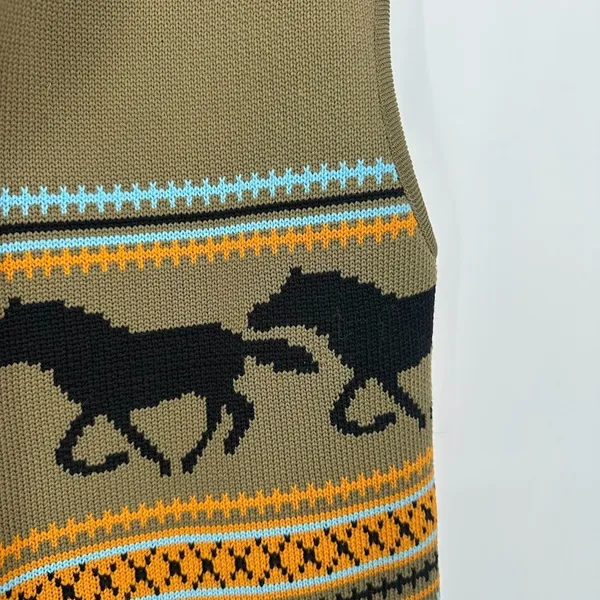 Vintage Horse Sweater Vest Womens Equestrian Cowgirl Rodeo‎ Ranch Western Medium - Image 5