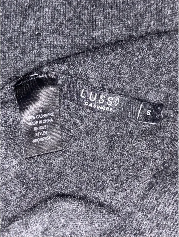 Lusso Cashmere Dark Grey Turtleneck Sweater Dress - Image 5