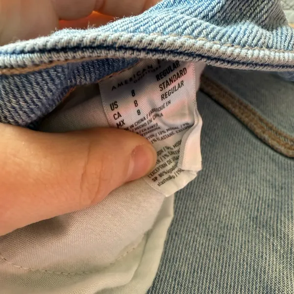 American Eagle Outfitters Light Blue Distressed Straight Leg Pants - Image 3