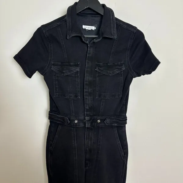 GOOD AMERICAN Fit for Success Bootcut Jumpsuit in Black099 Size Medium - Image 5