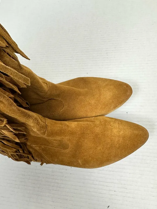 Sam Edelman Utah Suede Knee High Fringe Boots Size 8.0 M - Image 6