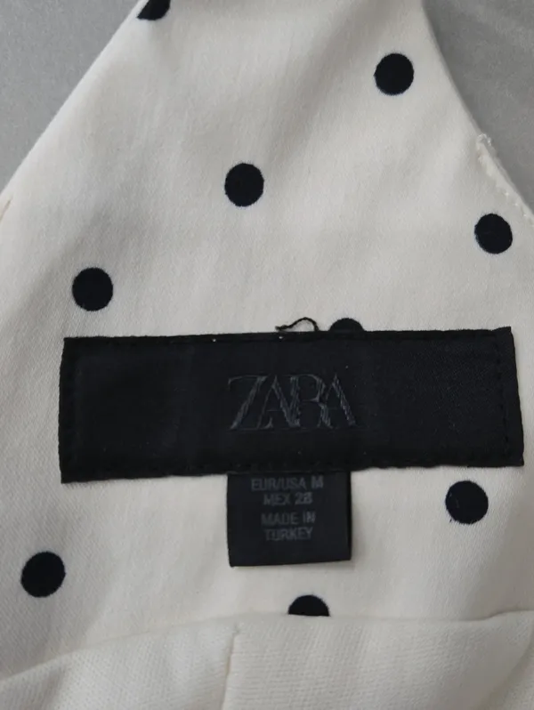 NWOT! Zara White Polka Dot Slip Romper Mini Dress with Black Dots Size M - Image 7