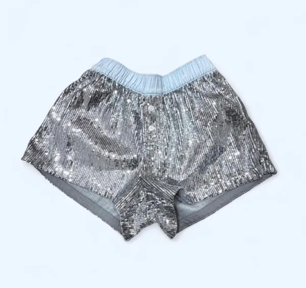 ✨ Wild Fable Silver Sequin Sleepwear Boxer Shorts - Size XXS - Image 4