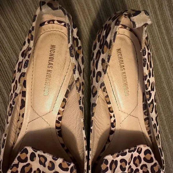Nicholas Kirkwood leopard print flats beya loafer style 37.5 (7) pointy toe - Image 3