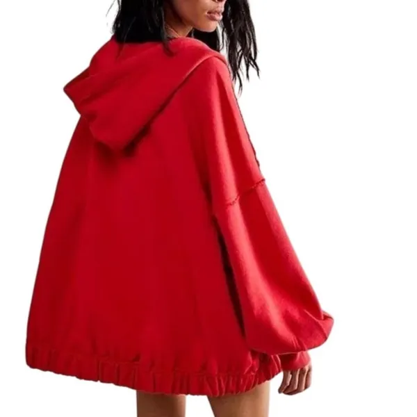 FREE PEOPLE Lucky Zip Up Slouchy Hoodie Jacket Size M New w/o Tag MSRP $148 SOO - Image 3