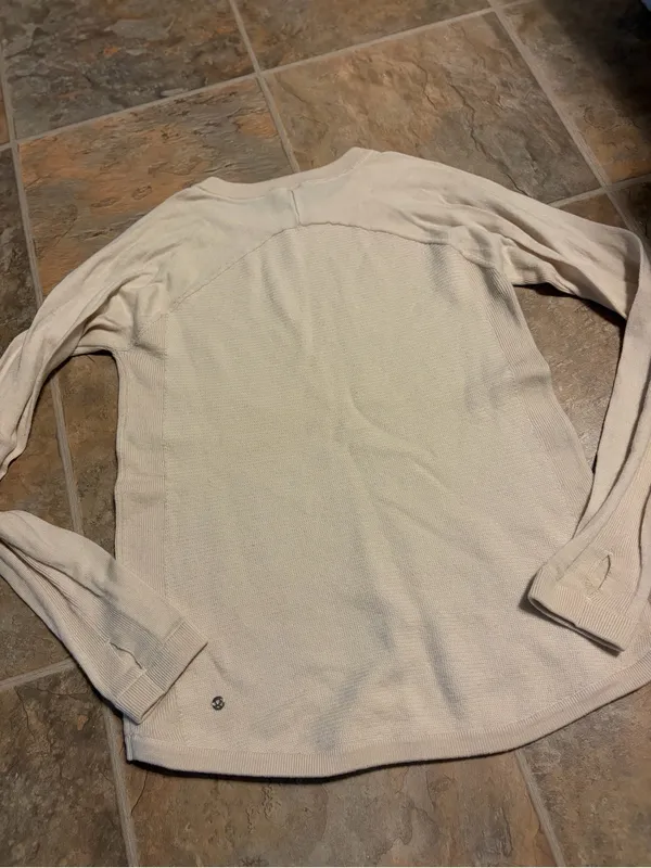 lululemon athletica Women's Cream Scoop-Neck Thermal Sweater M/L - Image 2