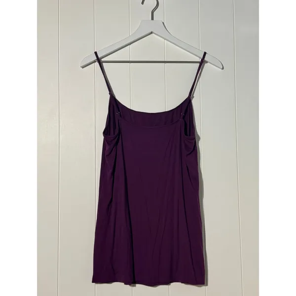 LOFT Cami Small Purple Aubergine Flowy Plunge Neck Tank Womens Large - Image 5