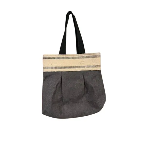 Handmade Autumn Burlap Flannel Crow liner Tote Bag - Image 2