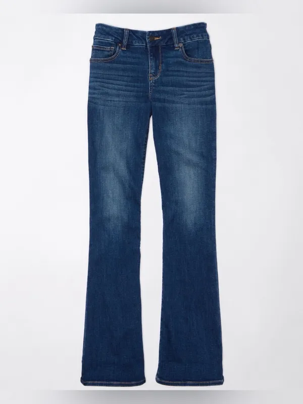 American Eagle Curvy Low Rise Kick Bootcut Next Level Stretch Jean Size 8 Short - Image 4