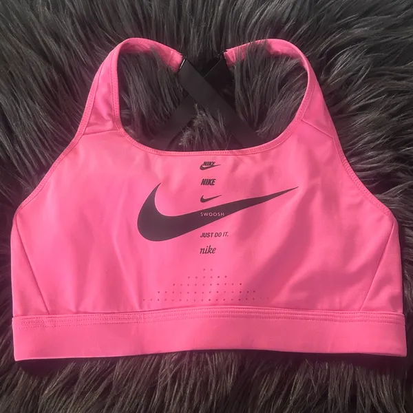 Nike Swoosh Dri-Fit Training Running Vibrant Pink Sports Bra Size Small - Image 6