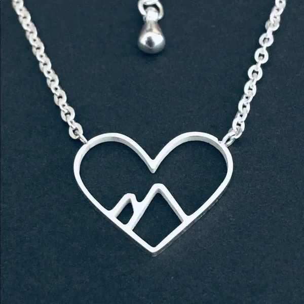 PHeart Mountain Necklace Silver - Image 3