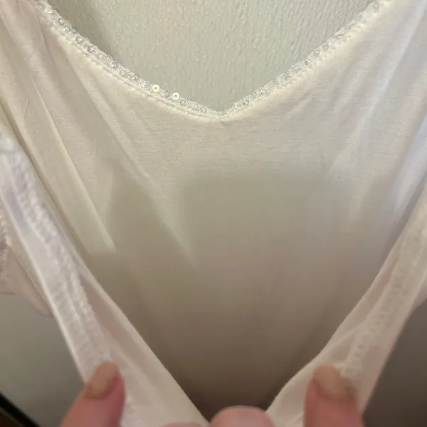 Pulse bright white Sequin Camisole size large - Image 5