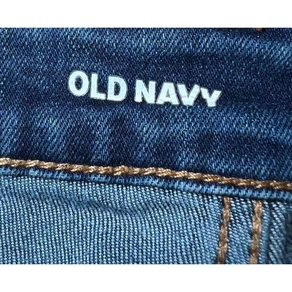 Old Navy Womens Size 6 Power Slim Straight Jeans Distressed Rips Blue Denim‎ - Image 5