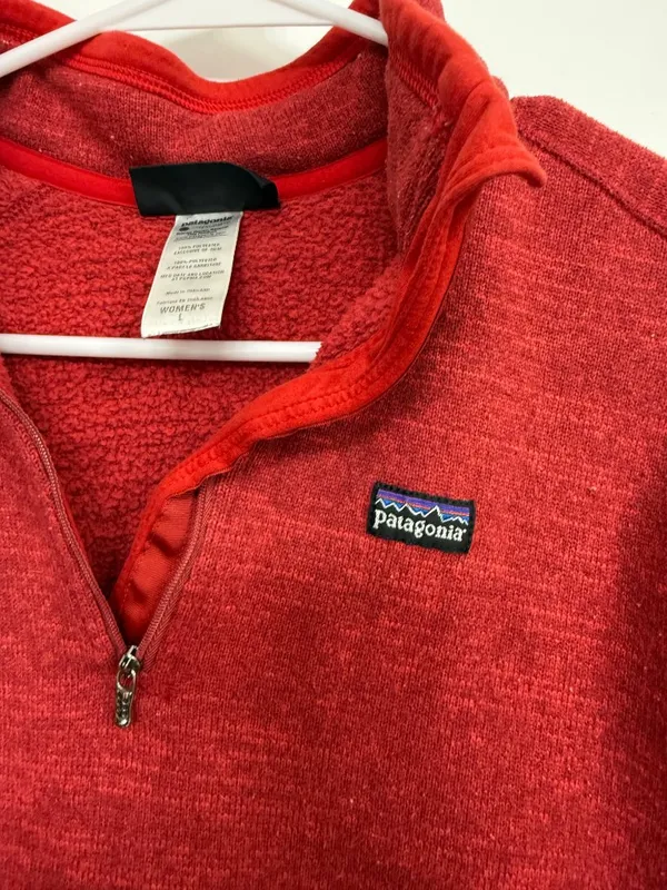 Patagonia Better Sweater 1/4 Zip Red Women’s L - Image 4