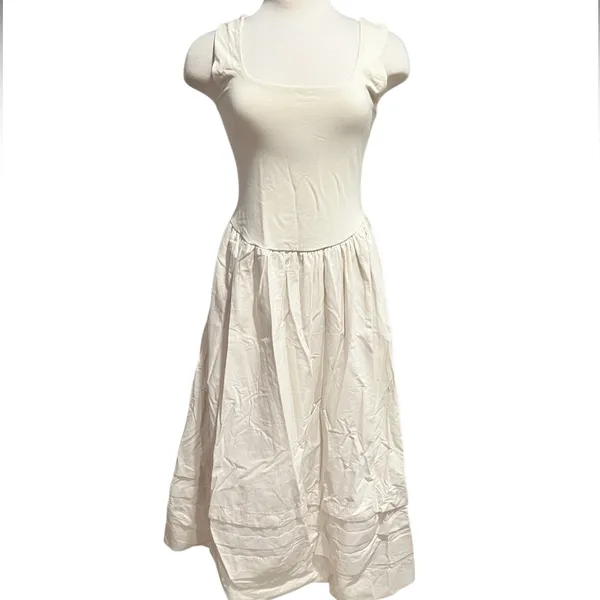 J.Crew Drop-waist mixy dress in natural/Ivory color Size Medium NWT - Image 4