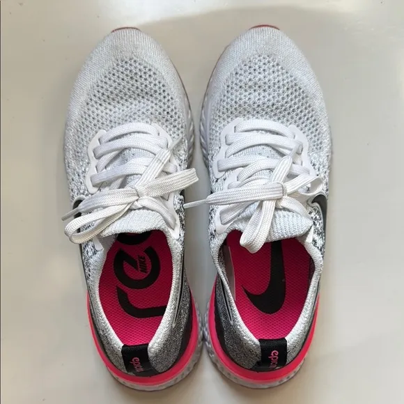 Nike Women's White and Pink Running Shoes - Image 2