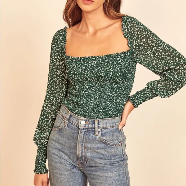 Reformation Pinto Smocked Top - Image 3