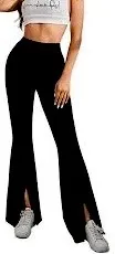 Primark NWT black High Waist Flared Front Slit Stretchy Black leggings - Image 3