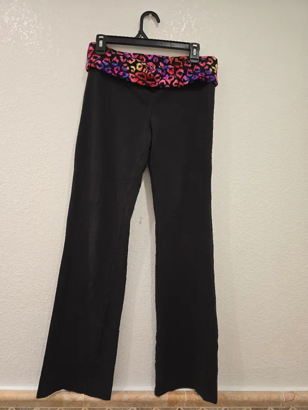 Victoria's Secret PINK Bling Vintage Foldover Flare Pants Y2K L - Image 2