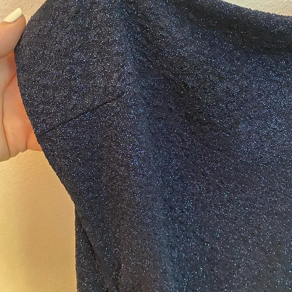 Windsor Navy Glitter Knit Mini Dress Size L - Image 6