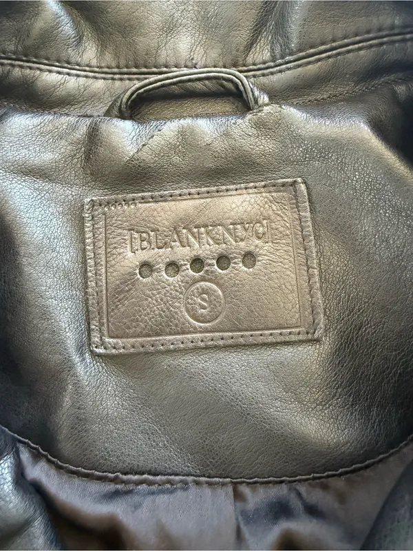 BLANKNYC Black Faux Leather Jacket Size Small - Image 6