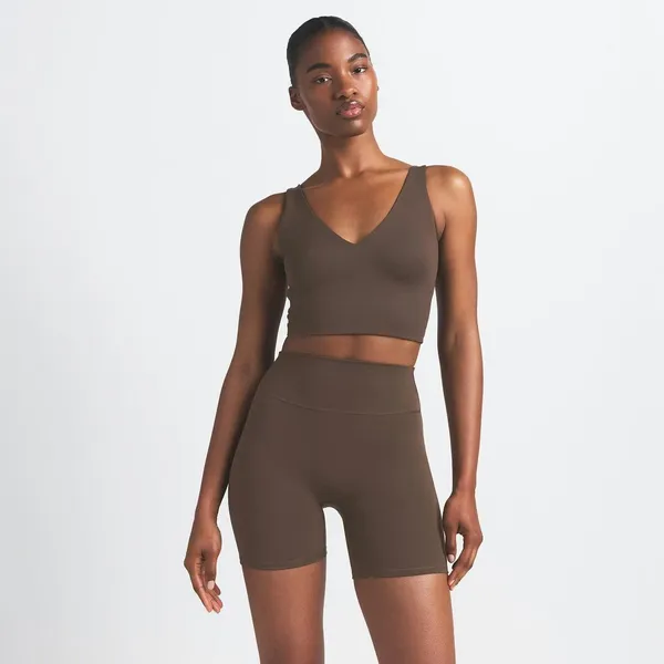 Nike Skims Matte V-Neck Longline Bra Dark Sepia Size XS - Image 10