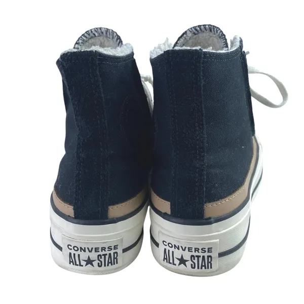 Converse Chuck Taylor All Star Raw Edge Black Platform High Top Sneakers Sz 5.5 - Image 3