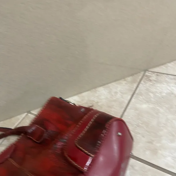 Cromia Italy Burgundy Snakeskin Leather Shoulder Bag Tassel Satchel" HAS PEELING - Image 13